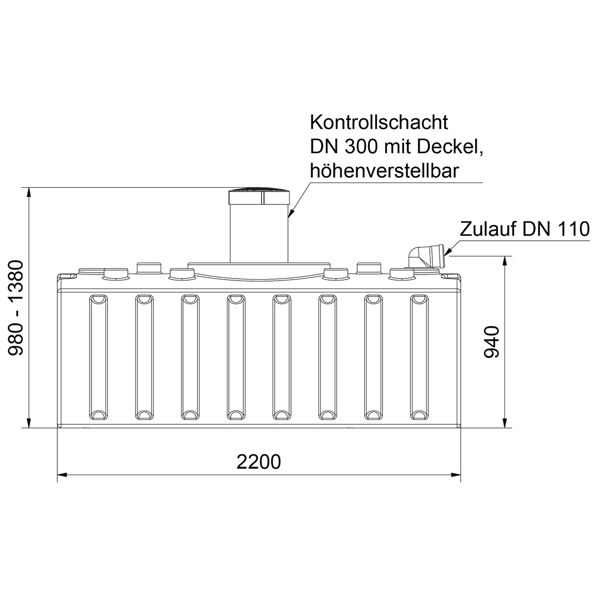 AQa.Line Abwasserflachtank 2000 L