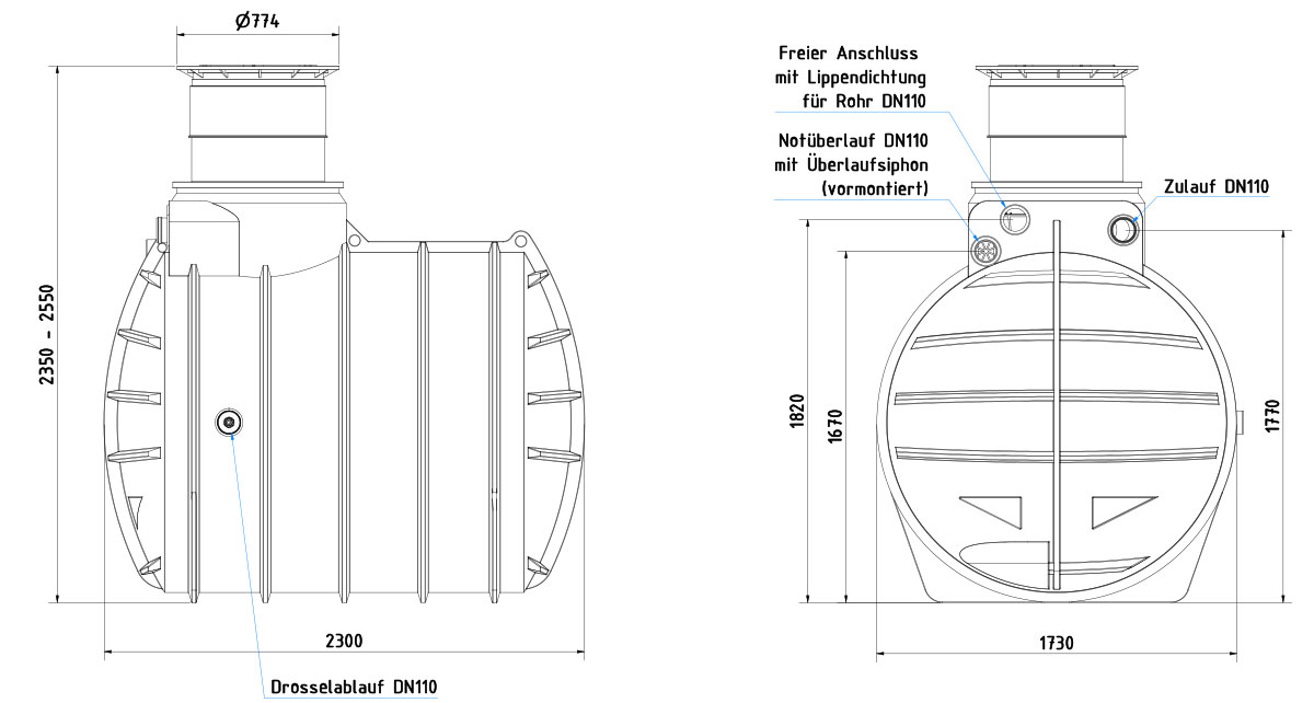 AQa-Line-Retentionszisterne-4450-L-50-50-GF-Dom-kurz-200-kg-AR-44-0211-TD