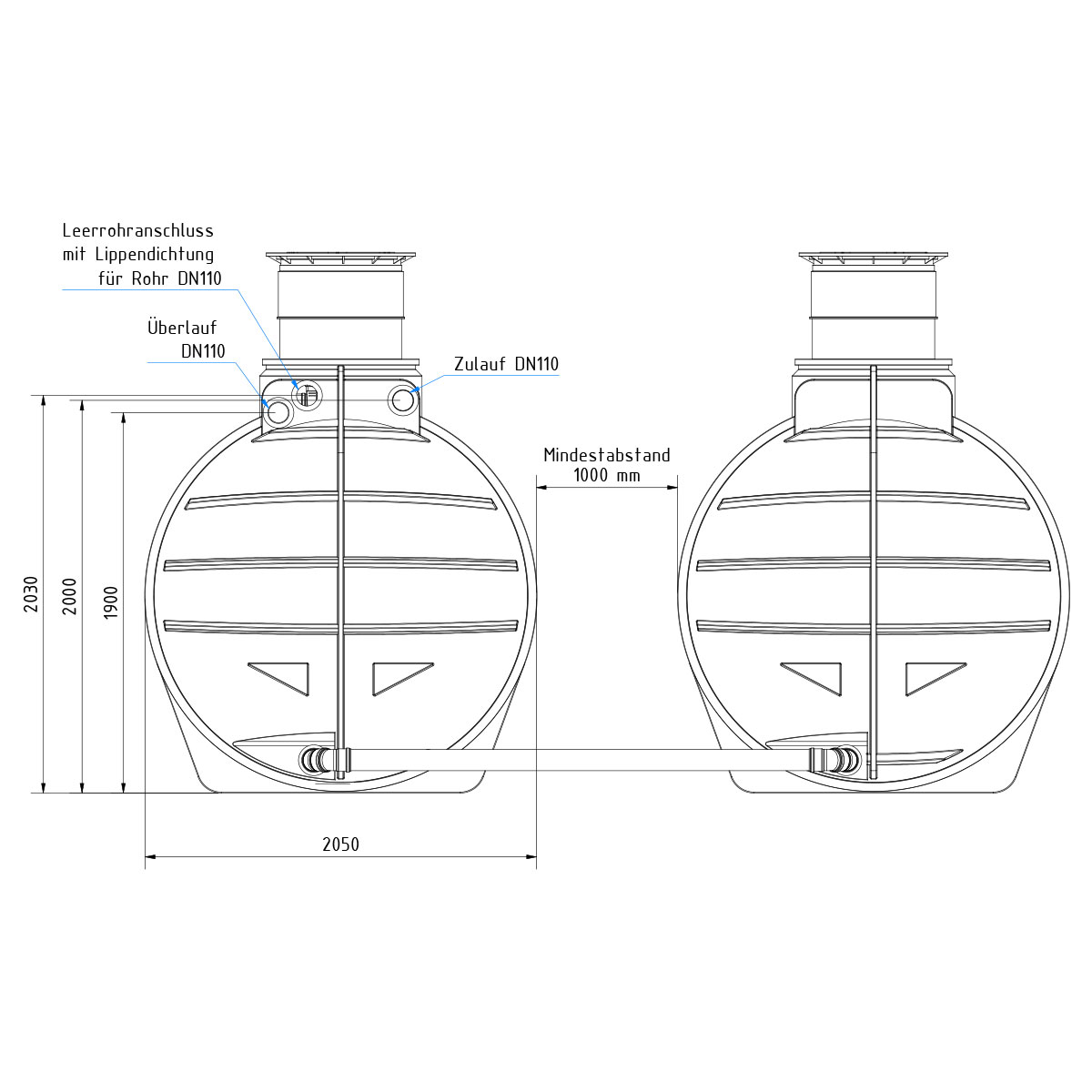 AQa.Line Hausanlage 12.000 L inkl. Abdeckung