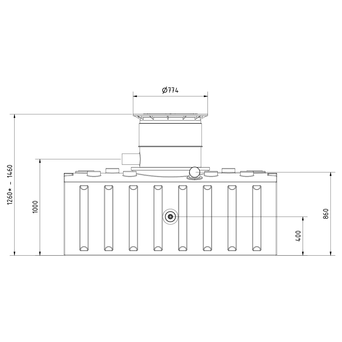 AQa.Line Retentionsflachtank 2000 L inkl. Abdeckung