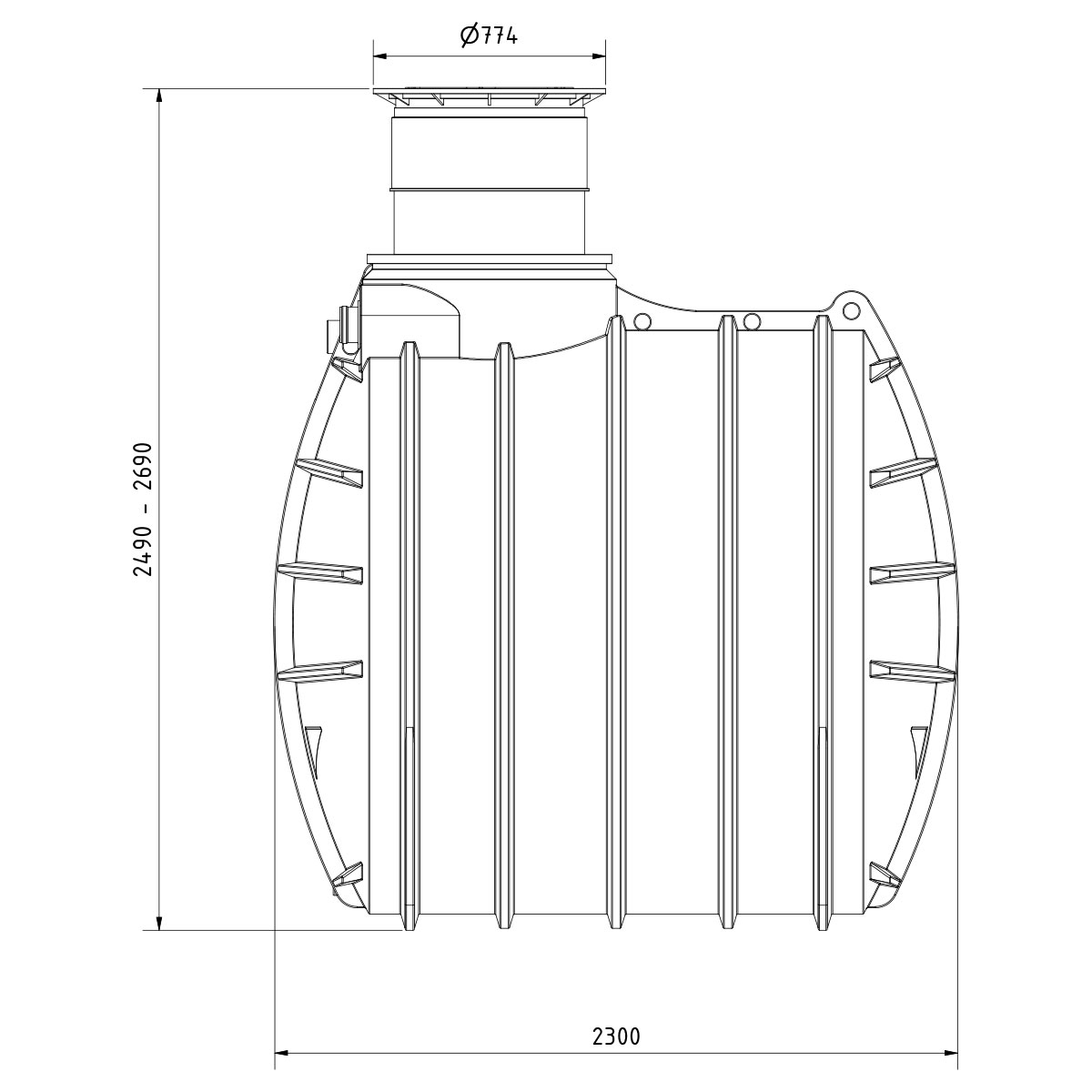 AQa.Line Retentionszisterne 6000 L inkl. Abdeckung