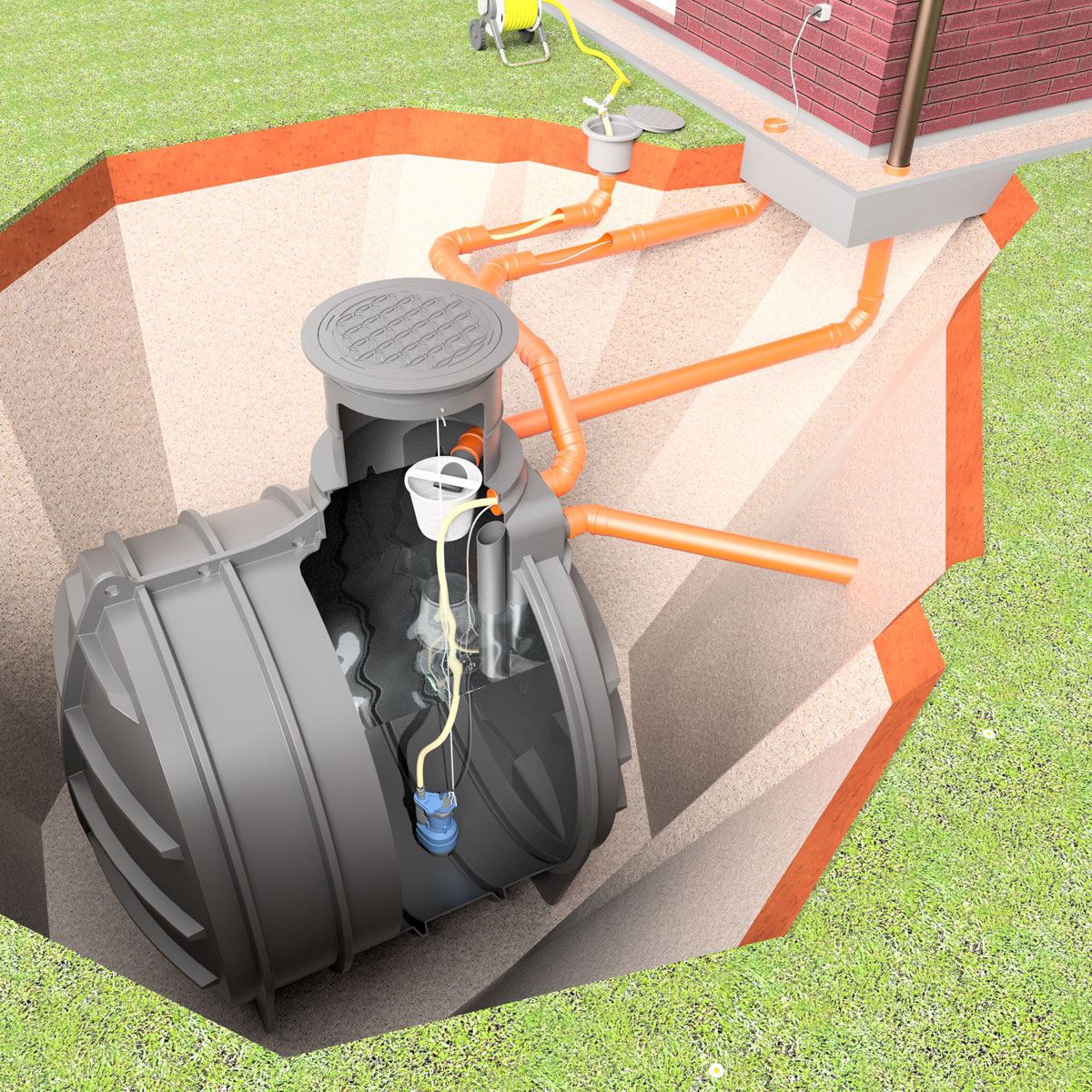 AQa.Line Gartenanlage 6000 L inkl. Abdeckung