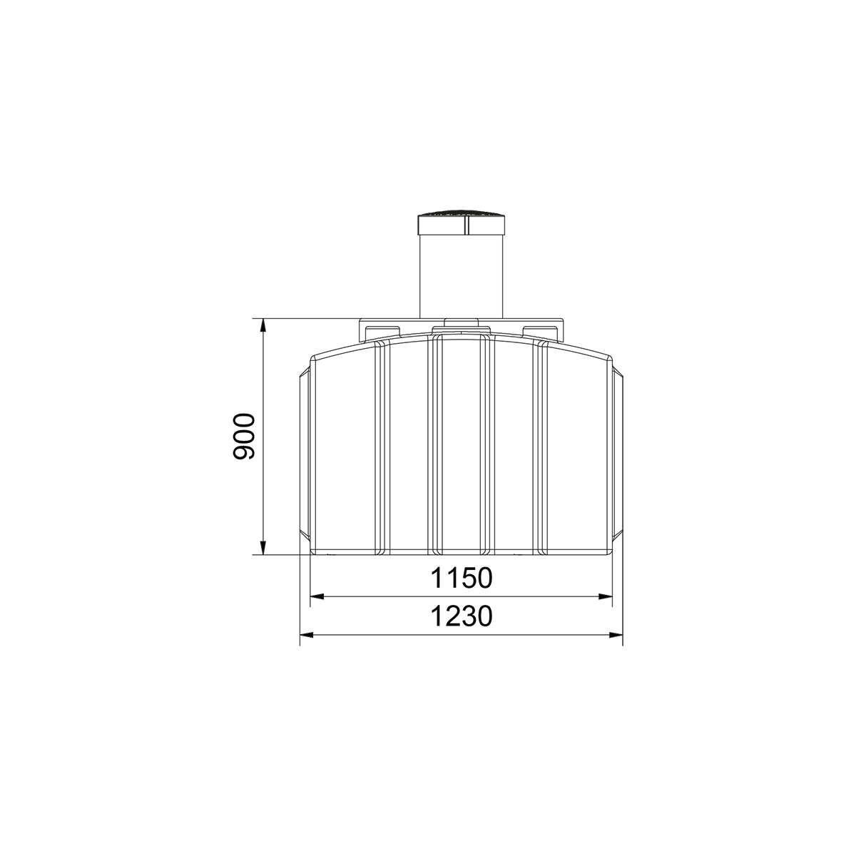 AQa.Line Abwasserflachtank 2000 L