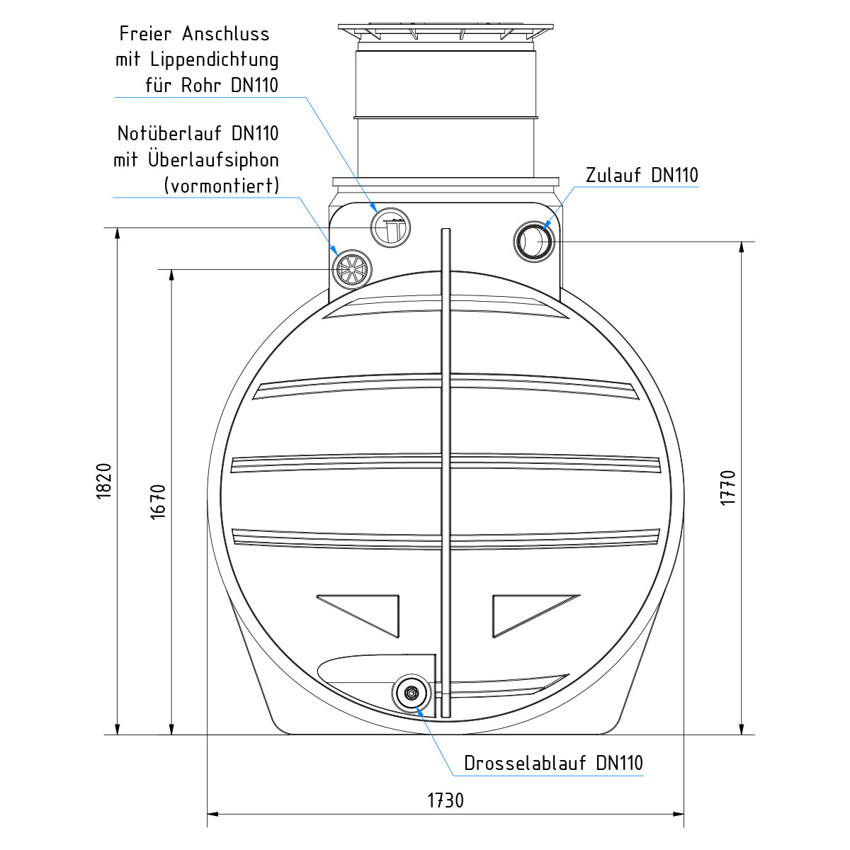 AQa.Line Retentionszisterne 4450 L inkl. Abdeckung