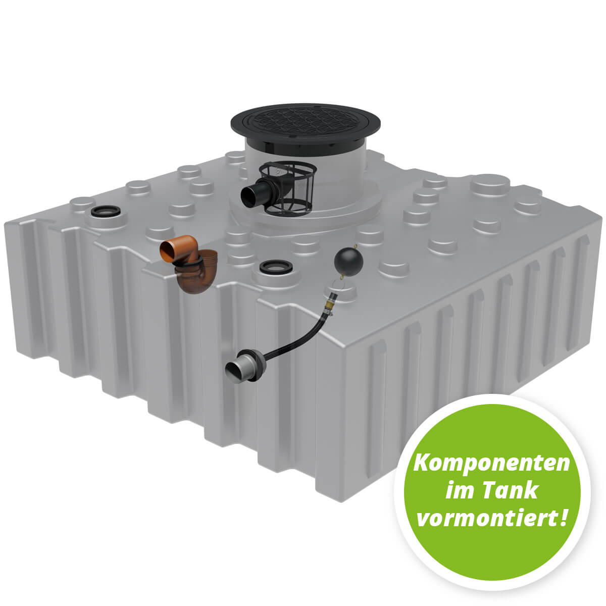 AQa.Line Retentionsflachtank 4000 L inkl. Abdeckung