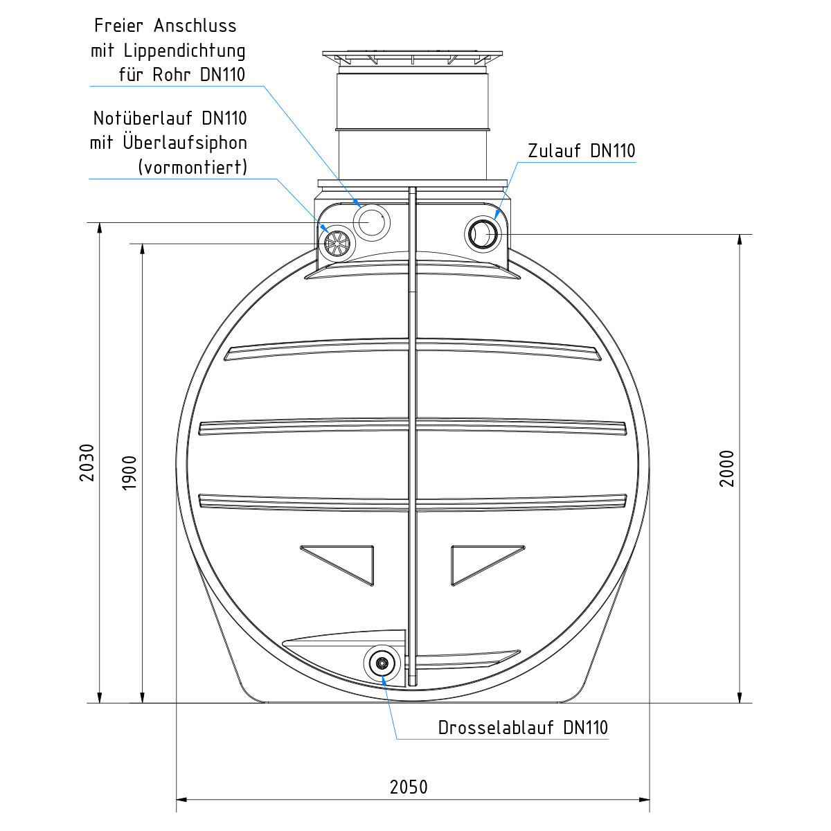 AQa.Line Retentionszisterne 6000 L inkl. Abdeckung
