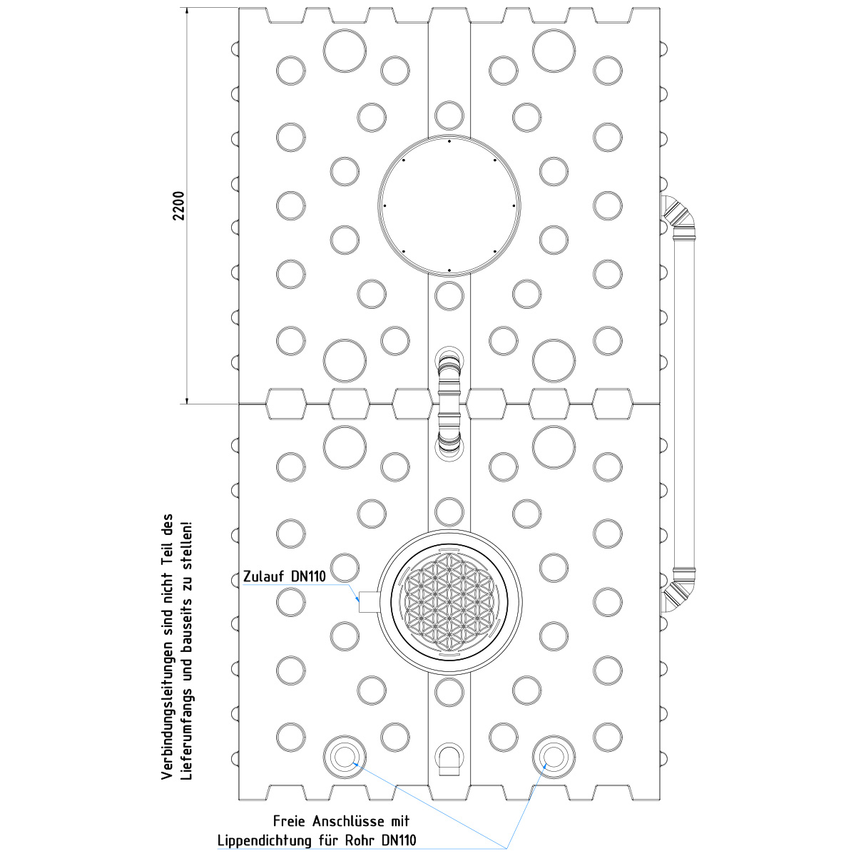 AQa.Line Gartenanlage 8000 L Flachtank inkl. Abdeckung