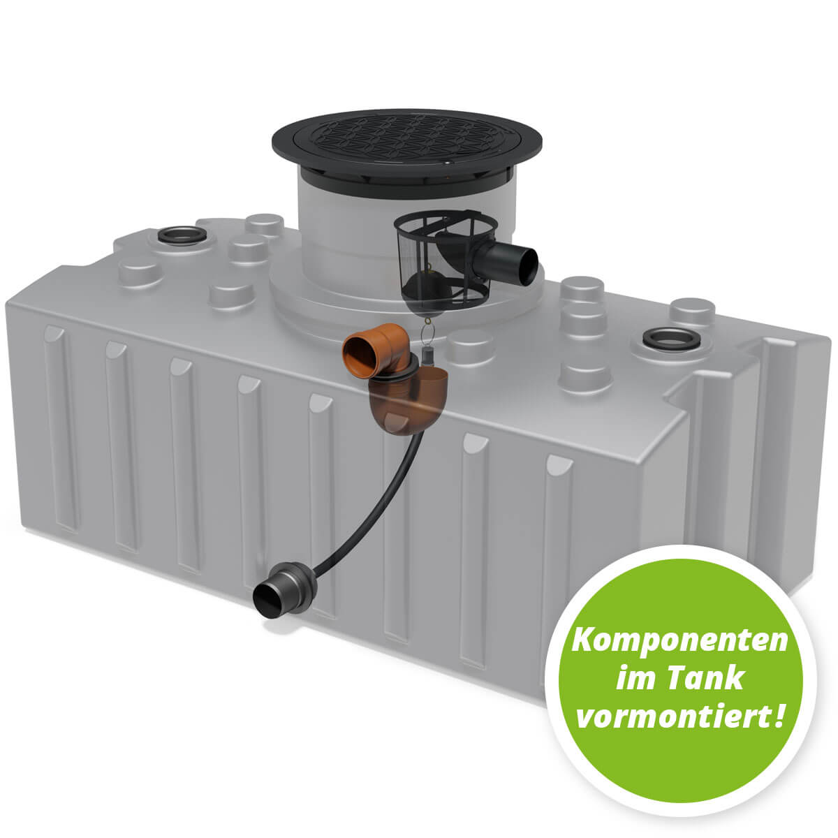 AQa.Line Retentionsflachtank 2000 L inkl. Abdeckung