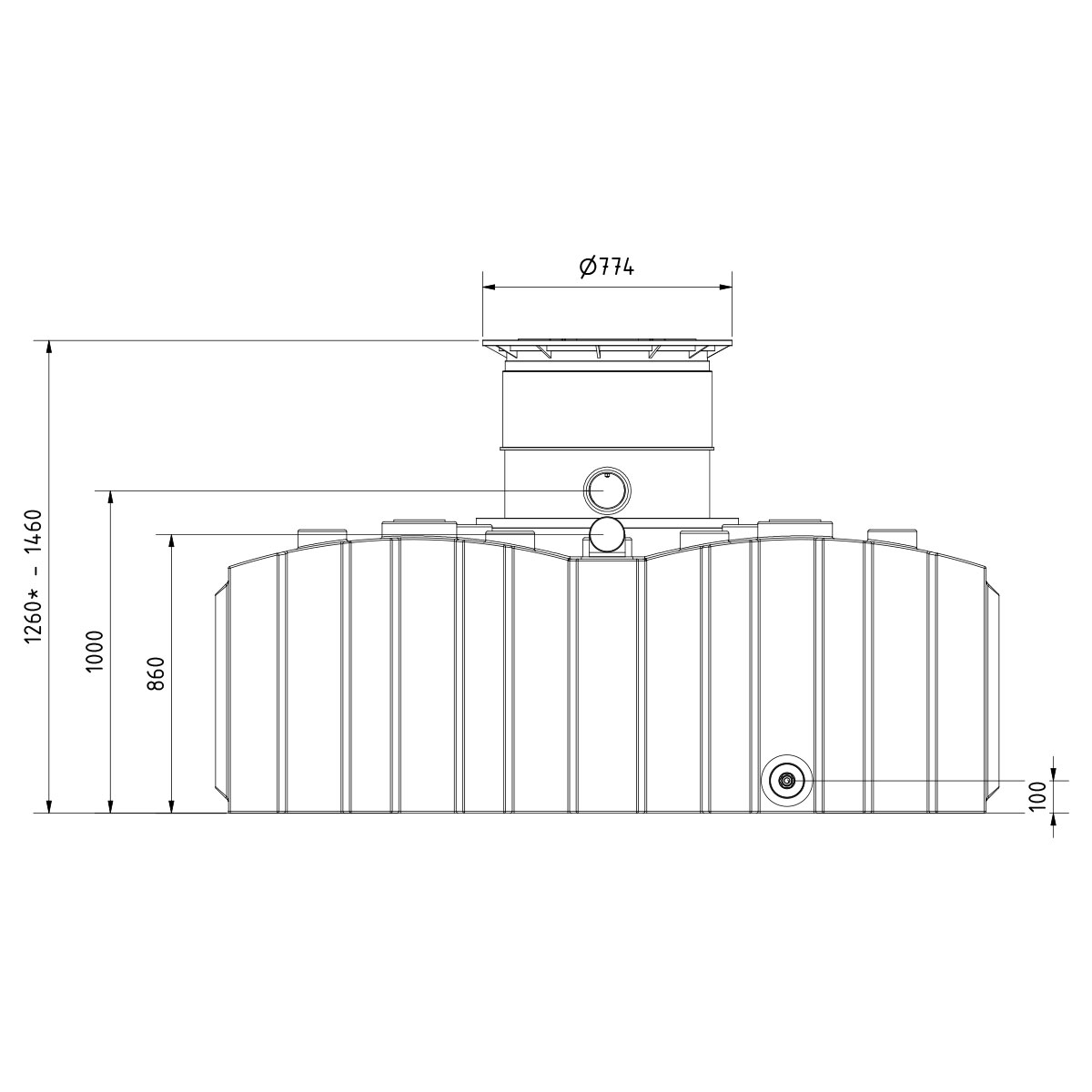 AQa.Line Retentionsflachtank 4000 L inkl. Abdeckung