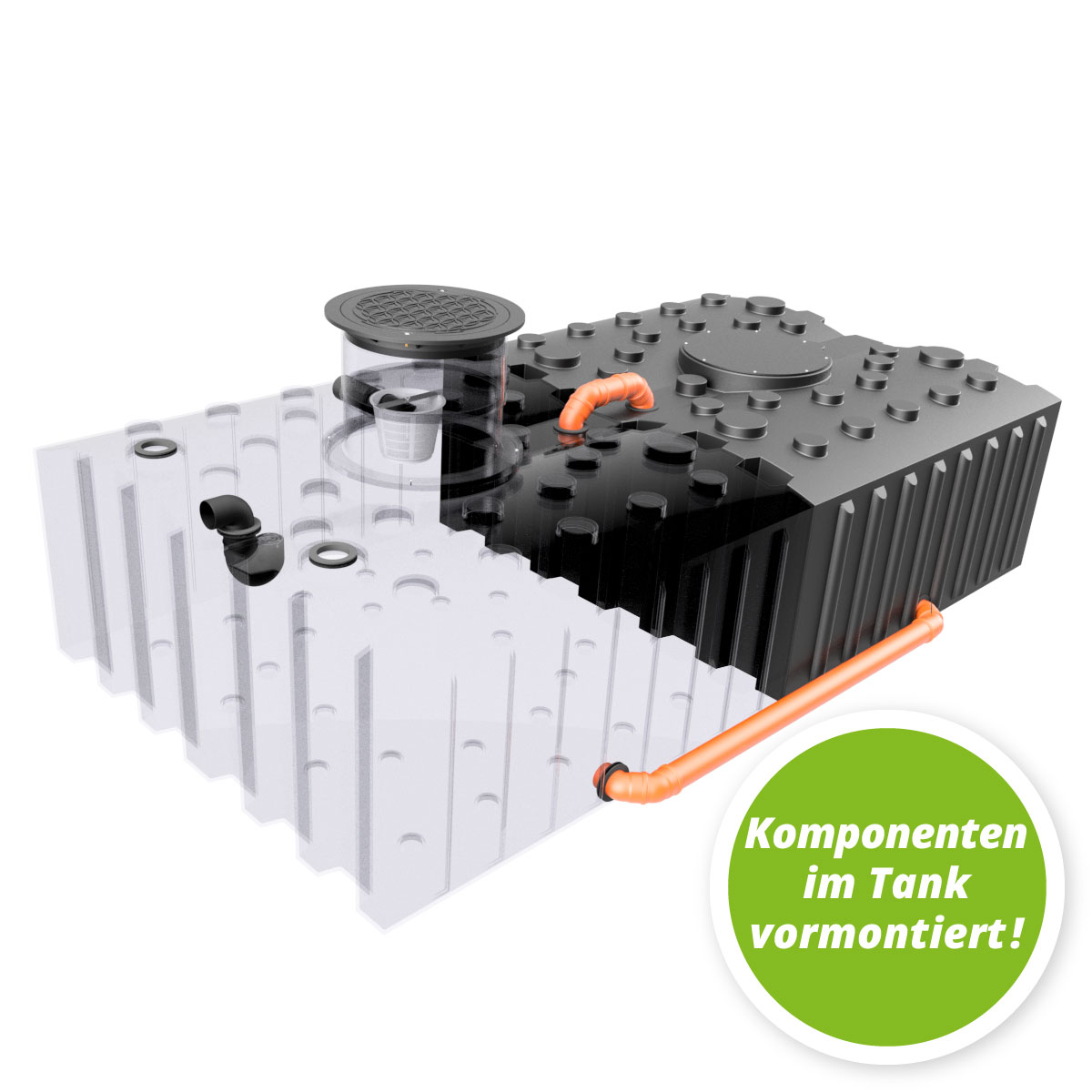 AQa.Line Gartenanlage 10.000 L Flachtank inkl. Abdeckung