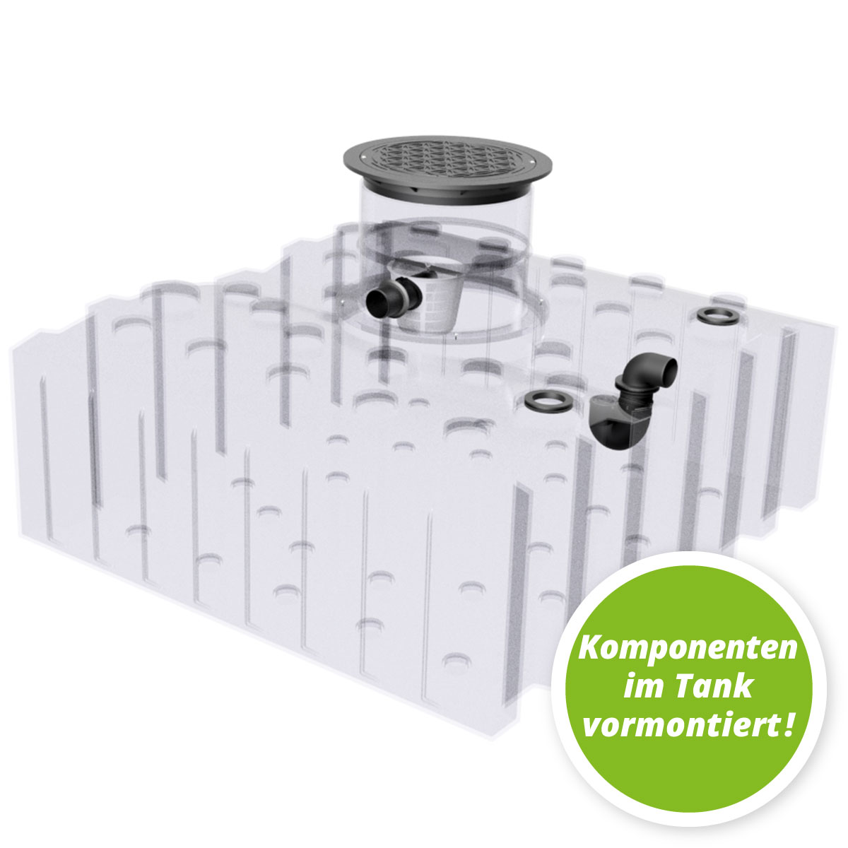 AQa.Line Gartenanlage 4000 L Flachtank inkl. Abdeckung