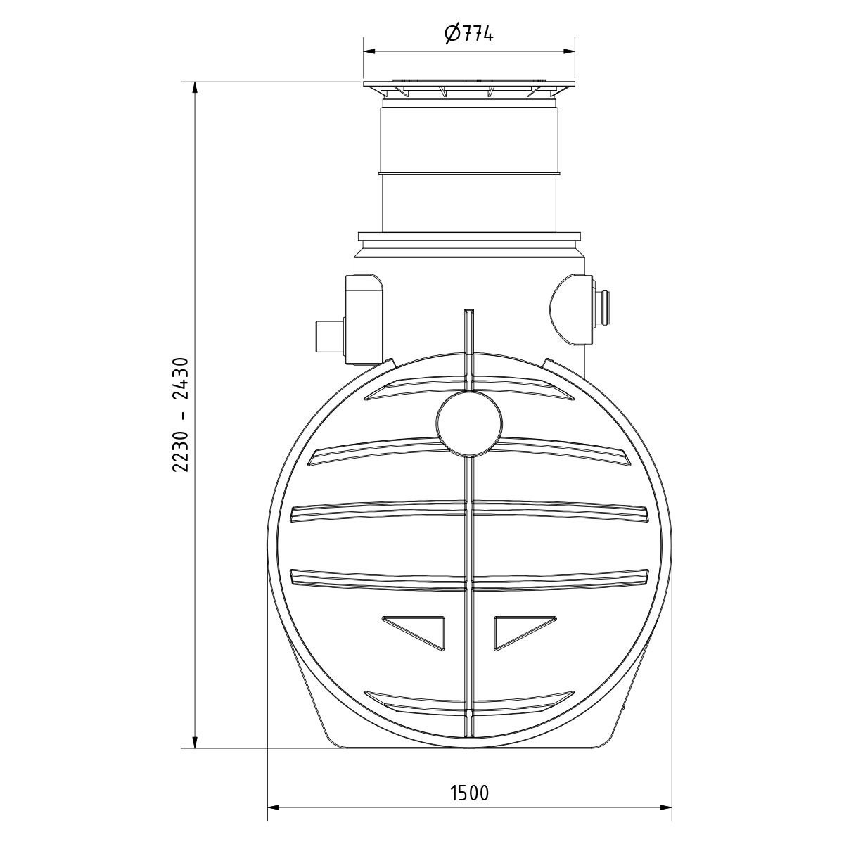AQa.Line Retentionszisterne 3400 L inkl. Abdeckung