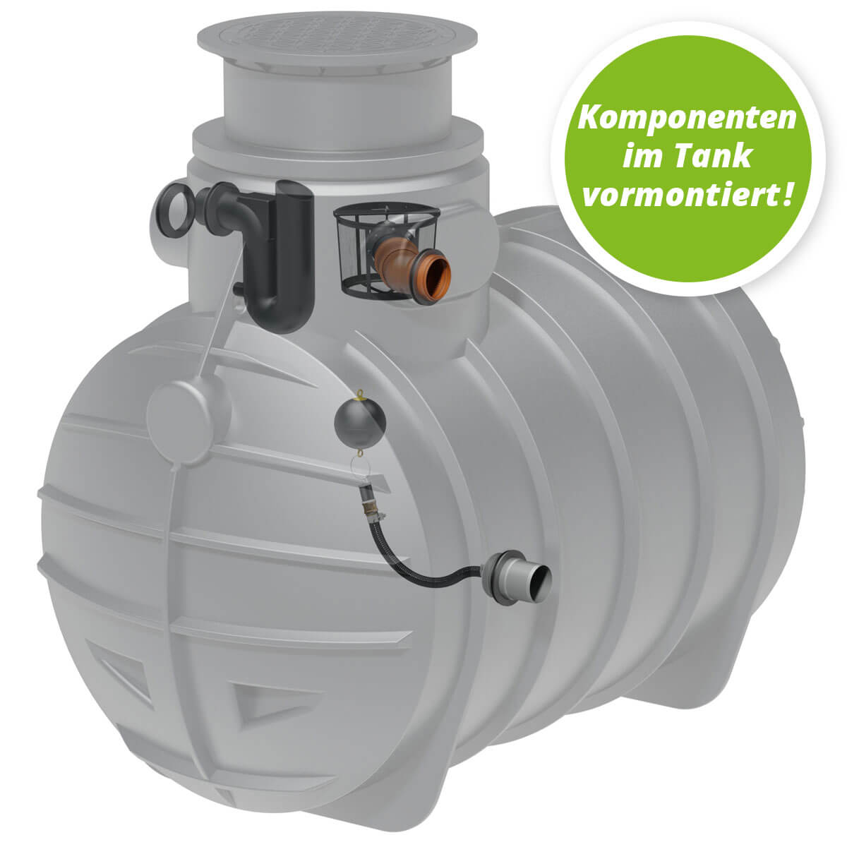 AQa.Line Retentionszisterne 3400 L inkl. Abdeckung