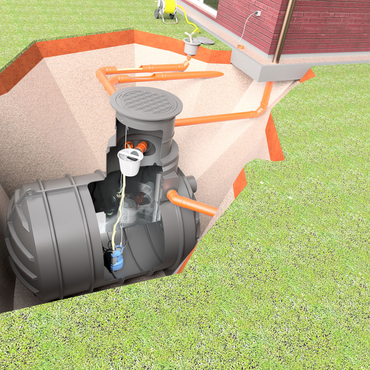 AQa.Line Gartenanlage 3400 L inkl. Abdeckung