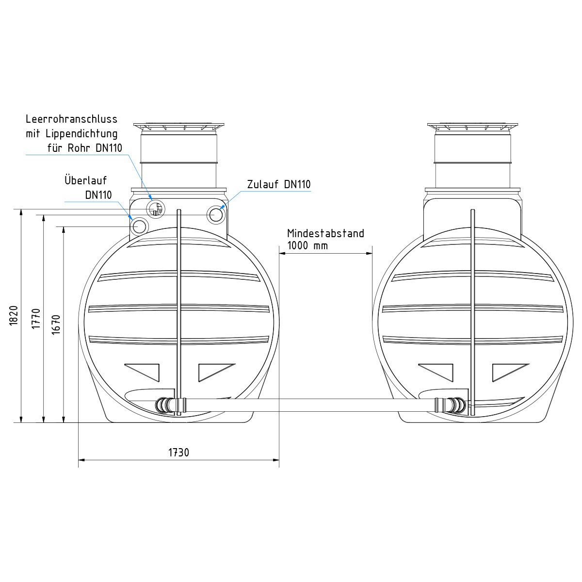 AQa.Line Hausanlage 8900 L inkl. Abdeckung
