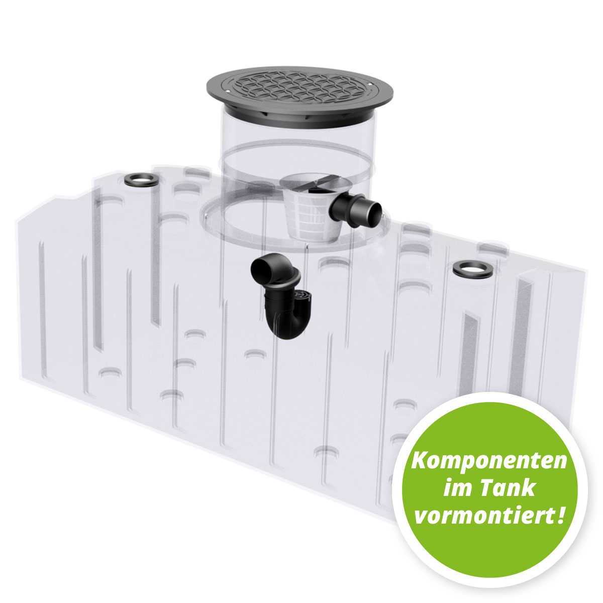 AQa.Line Gartenanlage 2000 L Flachtank inkl. Abdeckung