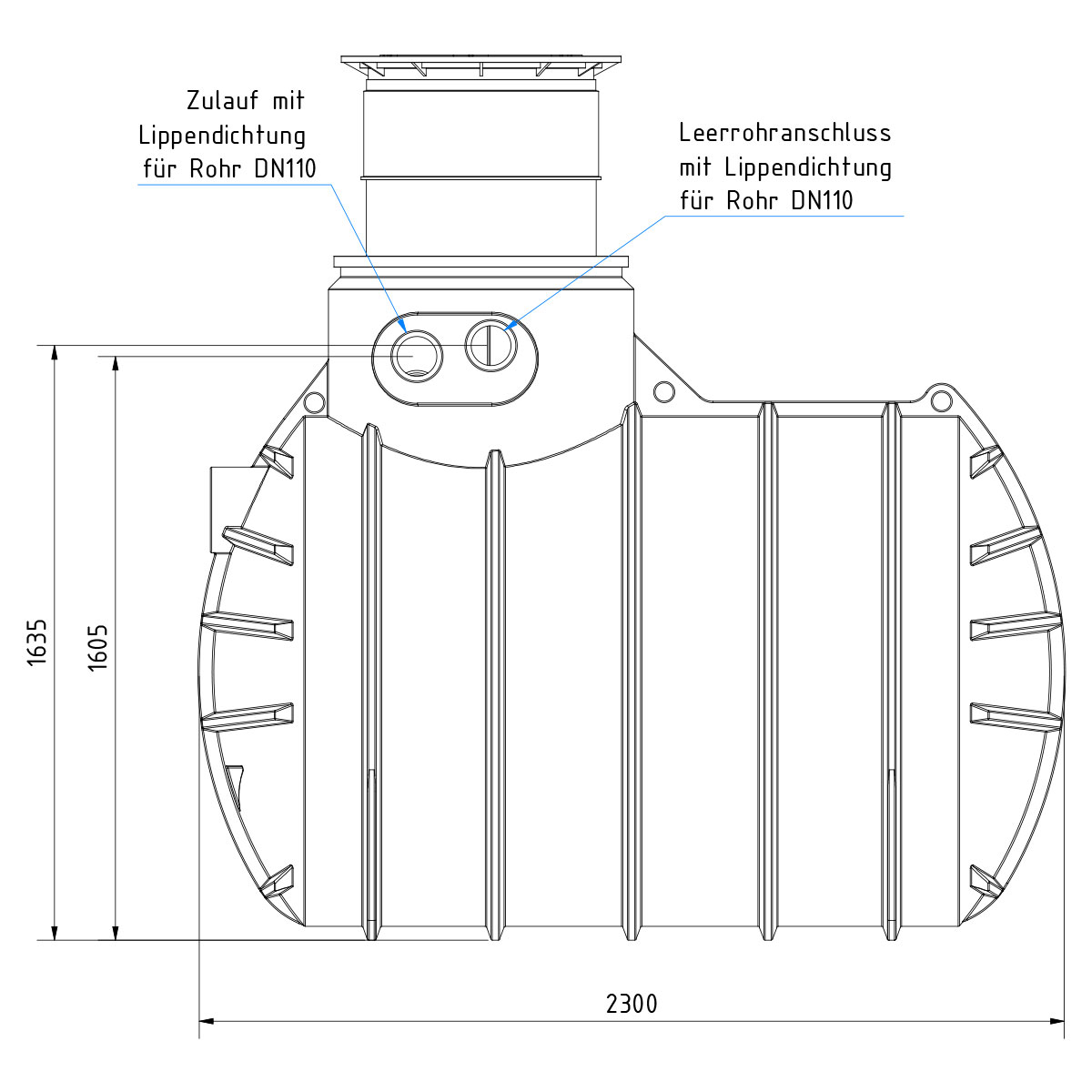 AQa.Line Zisterne 3400 L inkl. Abdeckung