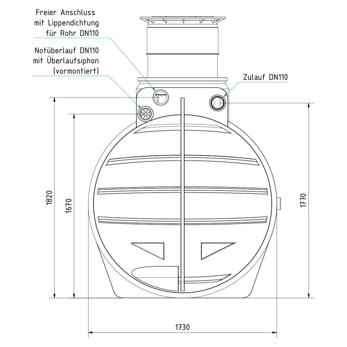 AQa.Line Retentionszisterne 4450 L inkl. Abdeckung