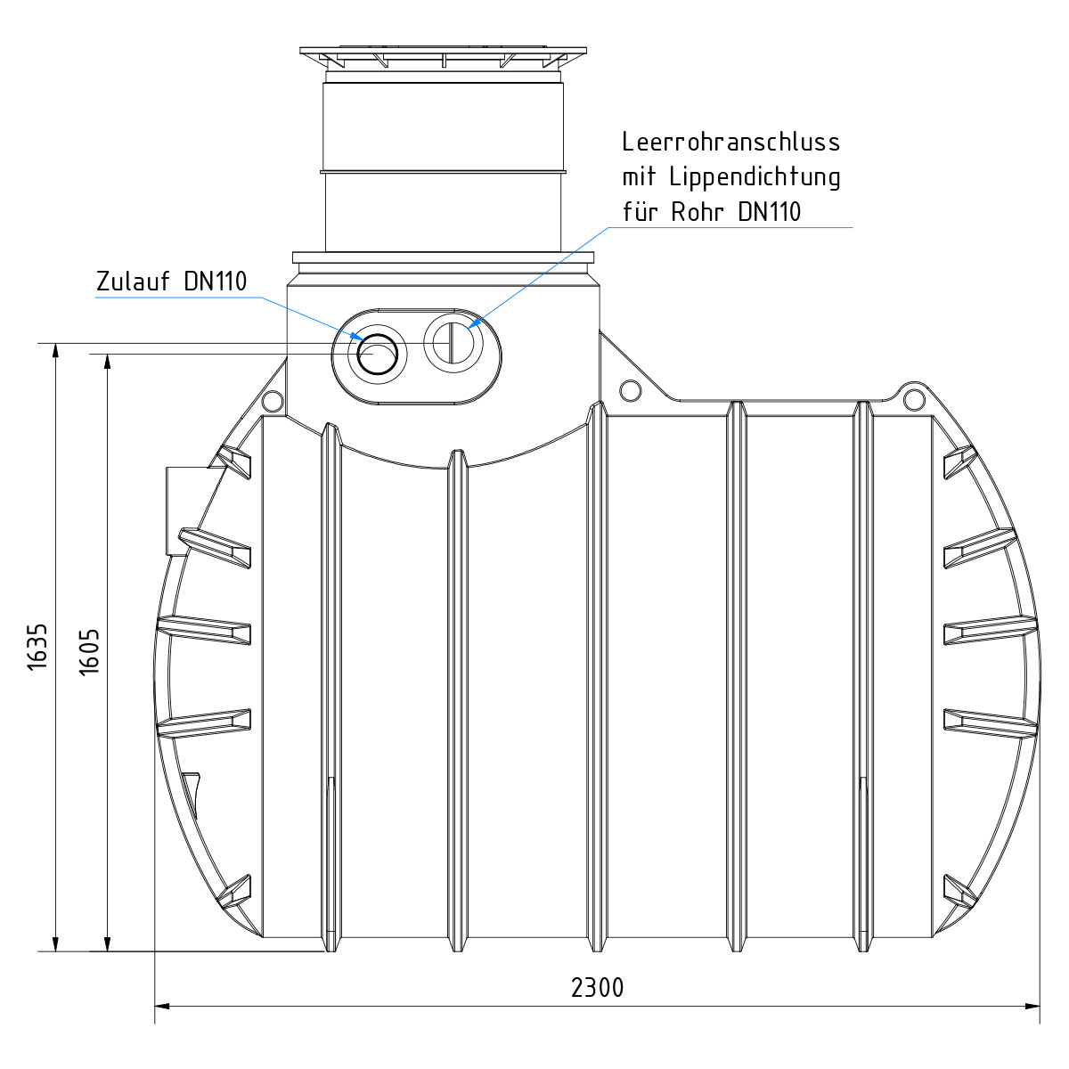 AQa.Line Hausanlage 3400 L inkl. Abdeckung
