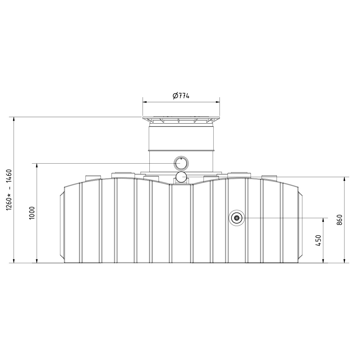 AQa.Line Retentionsflachtank 4000 L inkl. Abdeckung