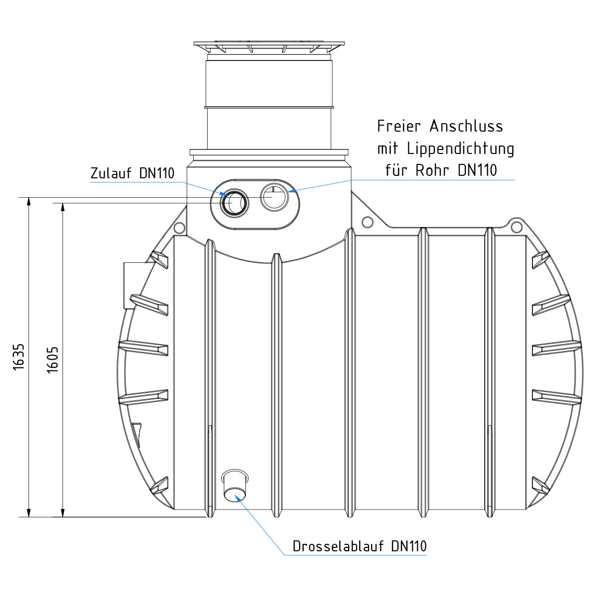 AQa.Line Retentionszisterne 3400 L inkl. Abdeckung