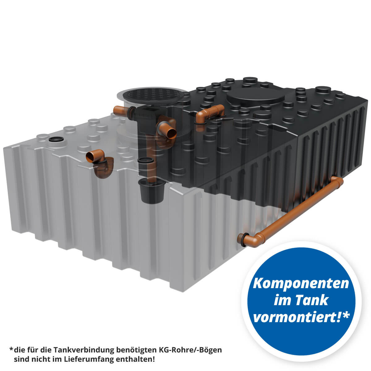 AQa.Line Hausanlage 10.000 L Flachtank inkl. Abdeckung