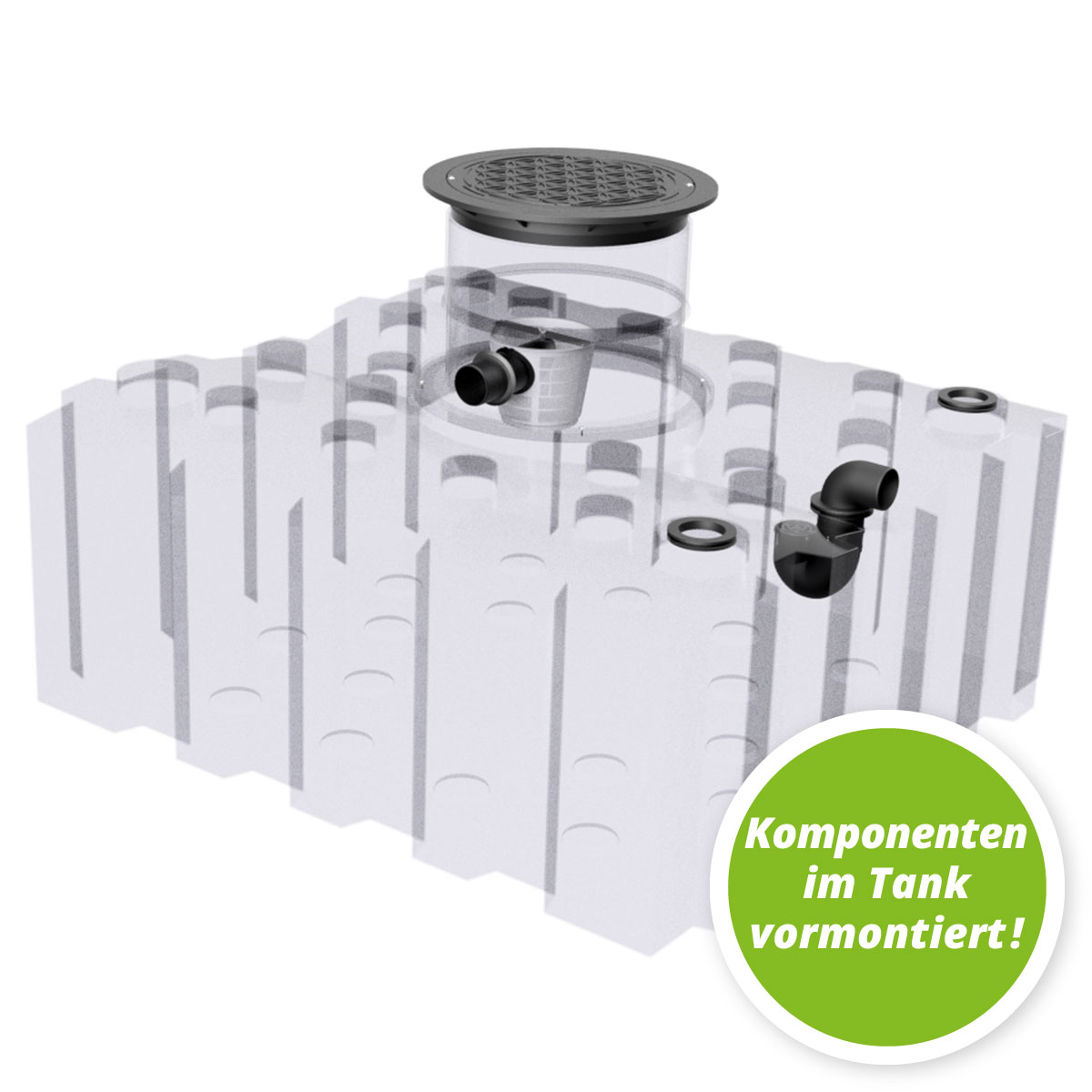 AQa.Line Gartenanlage 3000 L Flachtank inkl. Abdeckung