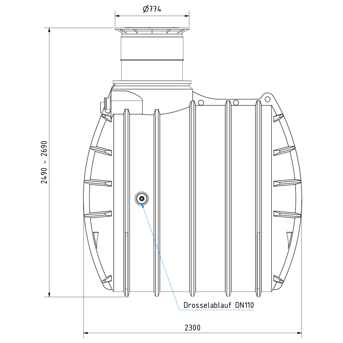 AQa.Line Retentionszisterne 6000 L inkl. Abdeckung