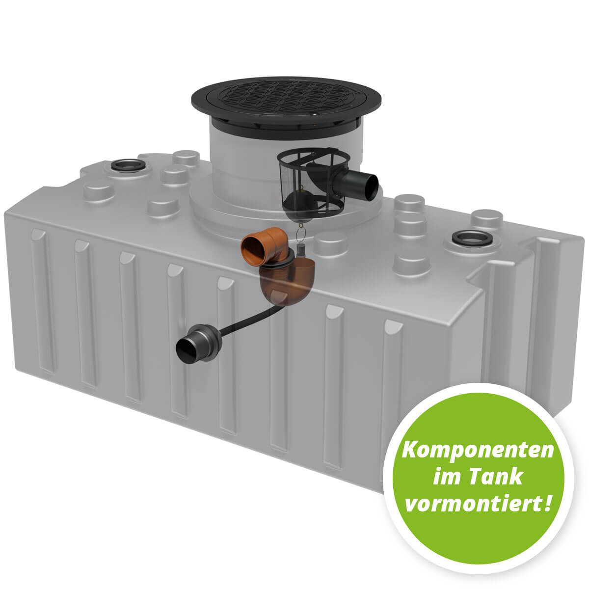AQa.Line Retentionsflachtank 2000 L inkl. Abdeckung