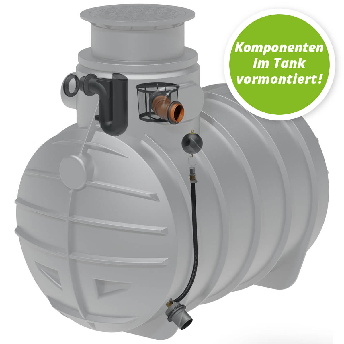 AQa.Line Retentionszisterne 3400 L inkl. Abdeckung
