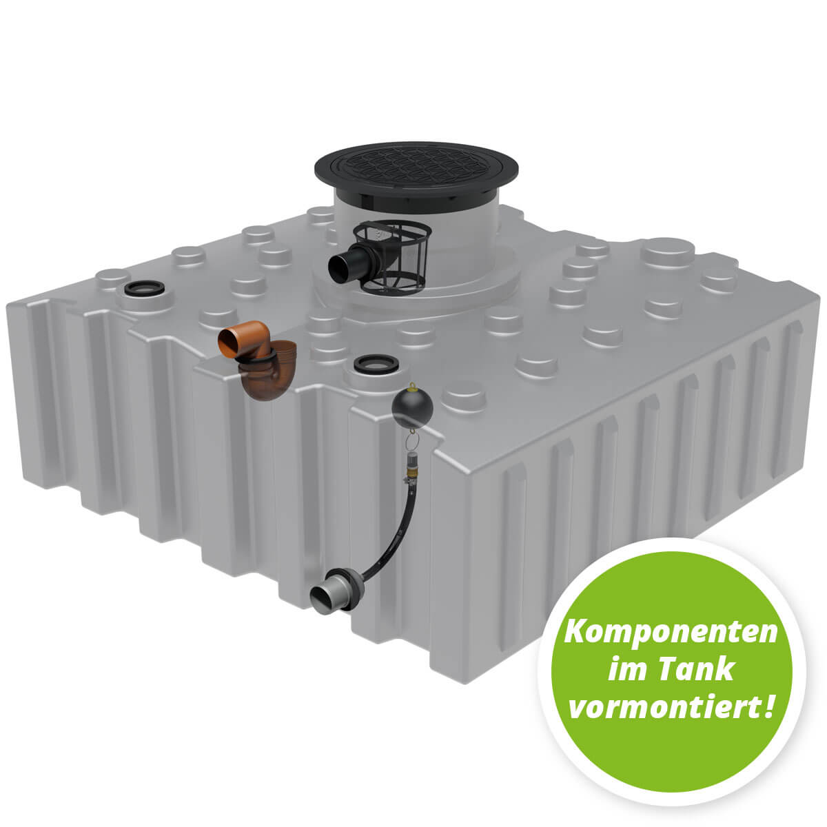 AQa.Line Retentionsflachtank 4000 L inkl. Abdeckung