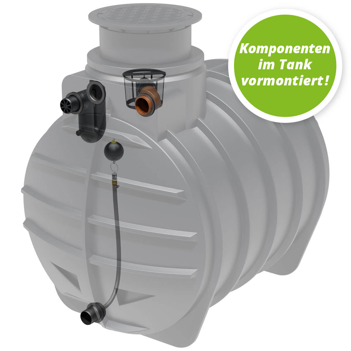 AQa.Line Retentionszisterne 4450 L inkl. Abdeckung