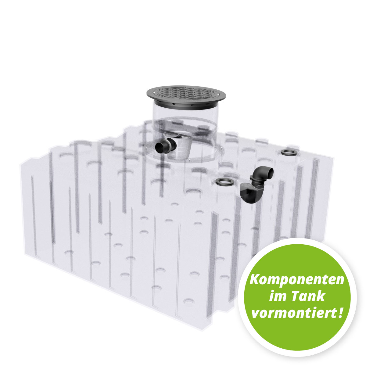 AQa.Line Gartenanlage 5000 L Flachtank inkl. Abdeckung