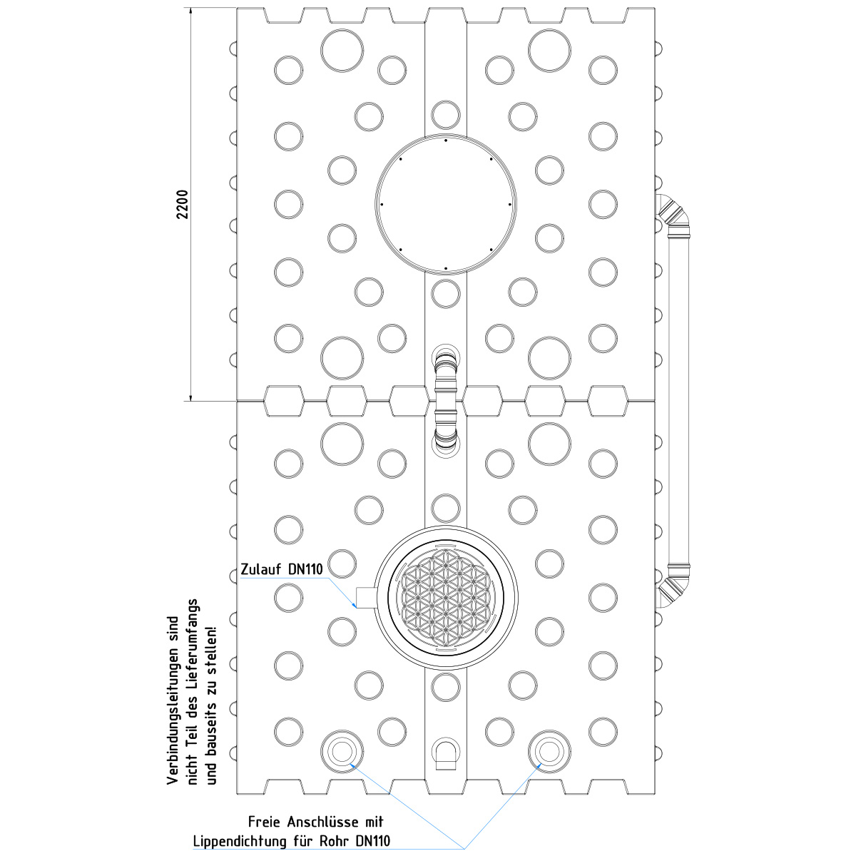 AQa.Line Gartenanlage 10.000 L Flachtank inkl. Abdeckung