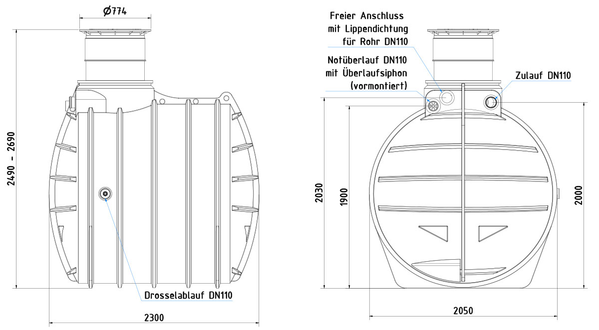 AQa-Line-Retentionszisterne-6000-L-50-50-GF-Dom-kurz-200-kg-AR-60-0211-TD
