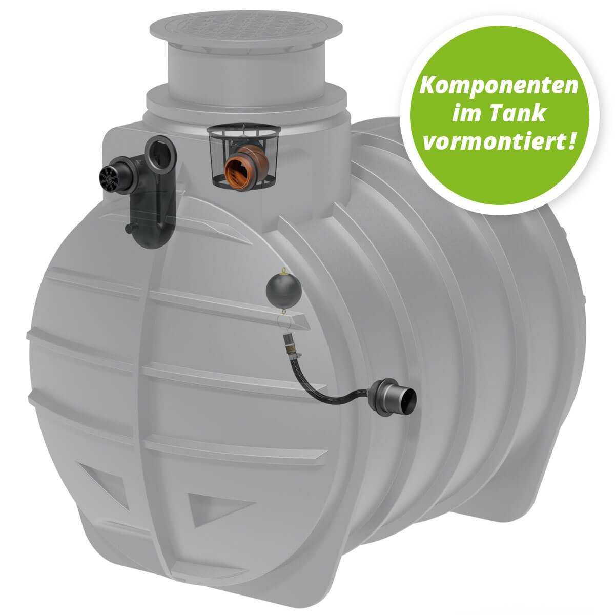 AQa.Line Retentionszisterne 4450 L inkl. Abdeckung
