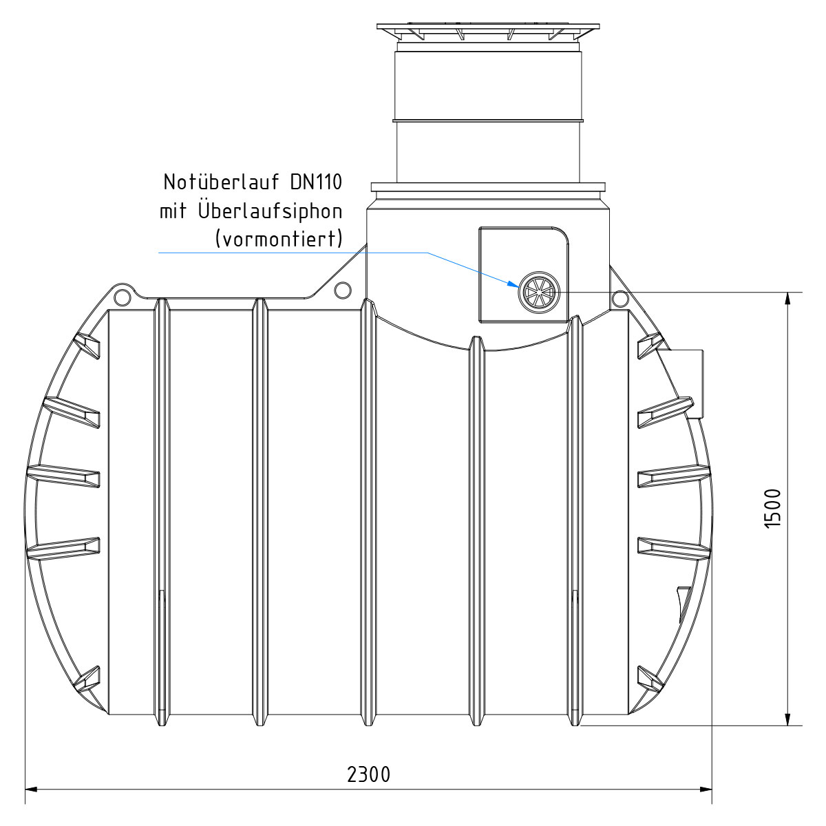 AQa.Line Retentionszisterne 3400 L inkl. Abdeckung