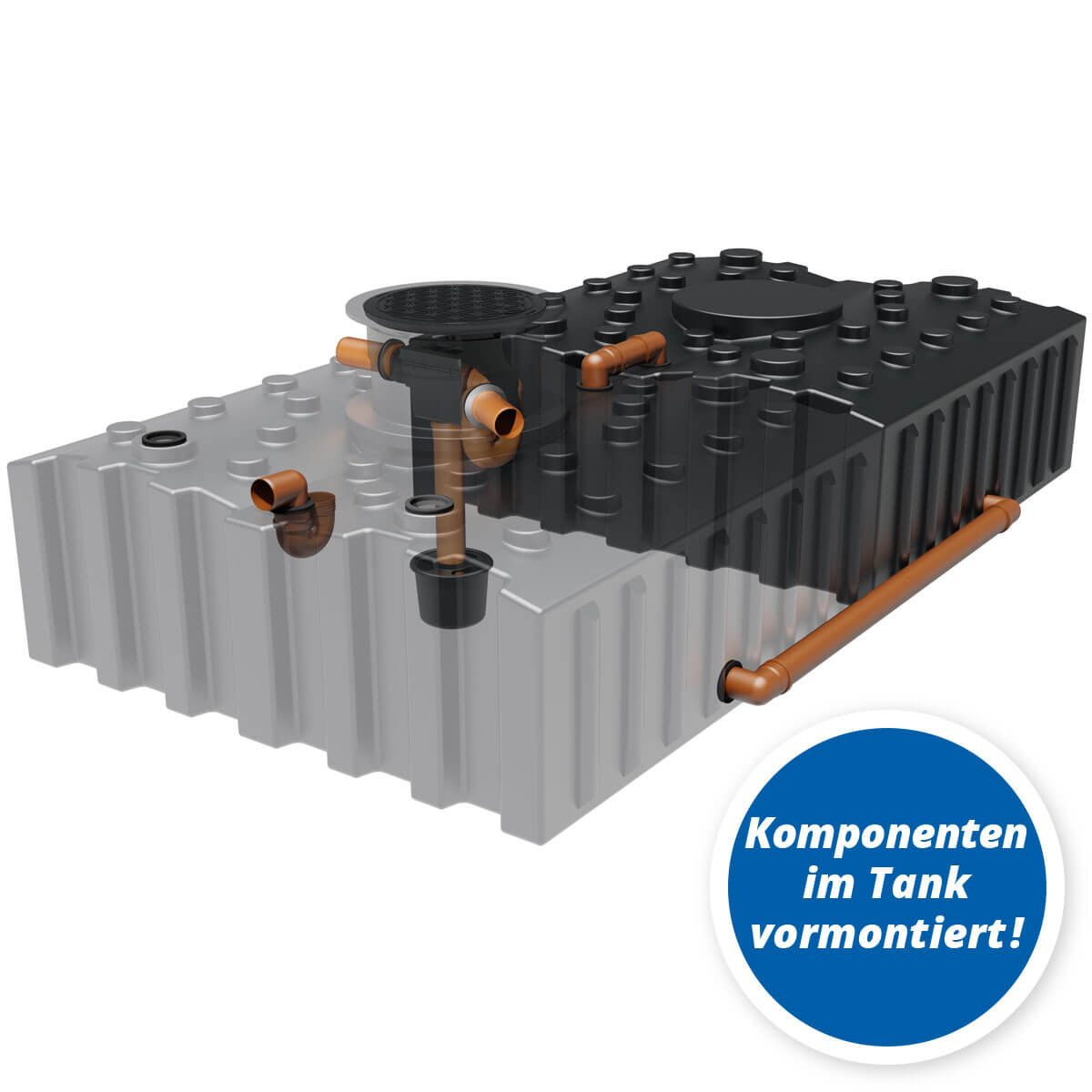 AQa.Line Hausanlage 8000 L Flachtank inkl. Abdeckung