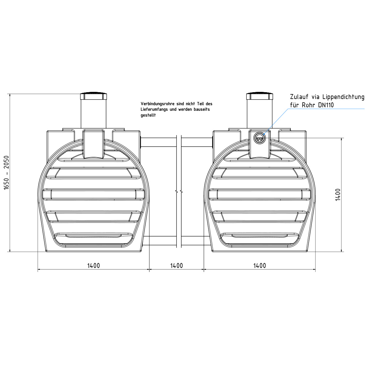 AQa.Line Abwassersystem 6000 L (mit DIBt-Zulassung)