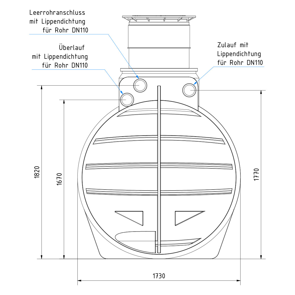 AQa.Line Zisterne 4450 L inkl. Abdeckung