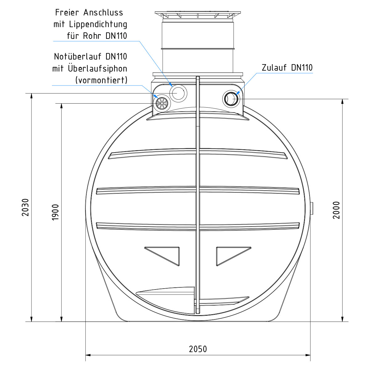 AQa.Line Retentionszisterne 6000 L inkl. Abdeckung