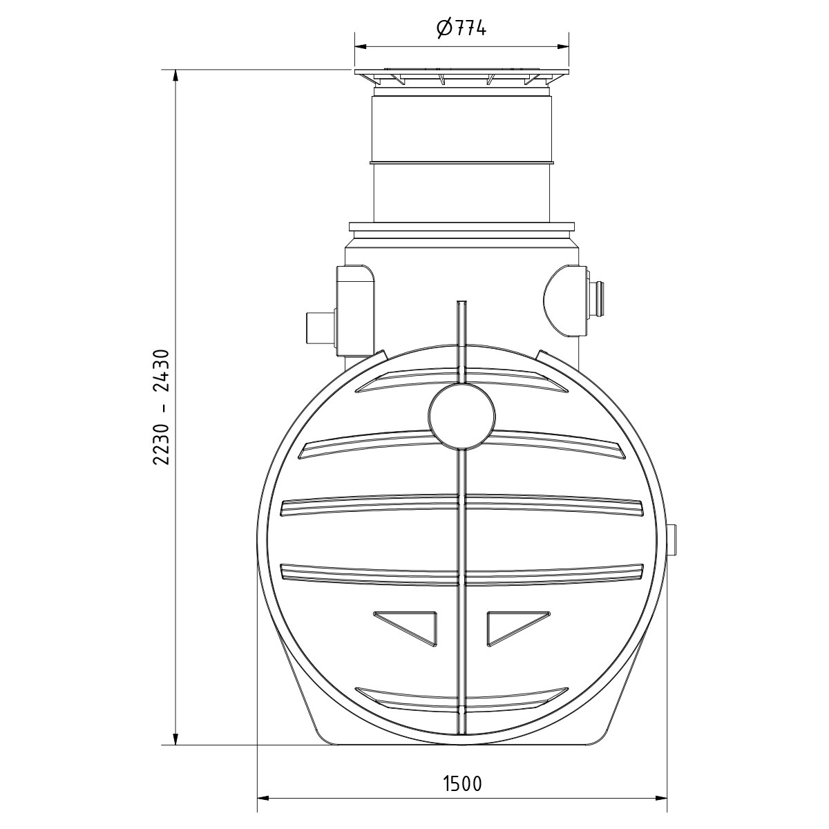 AQa.Line Retentionszisterne 3400 L inkl. Abdeckung