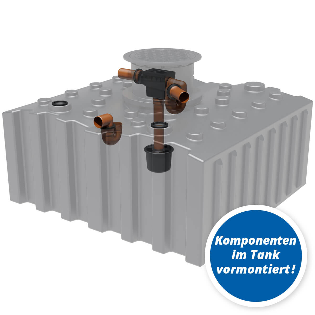 AQa.Line Hausanlage 5000 L Flachtank inkl. Abdeckung