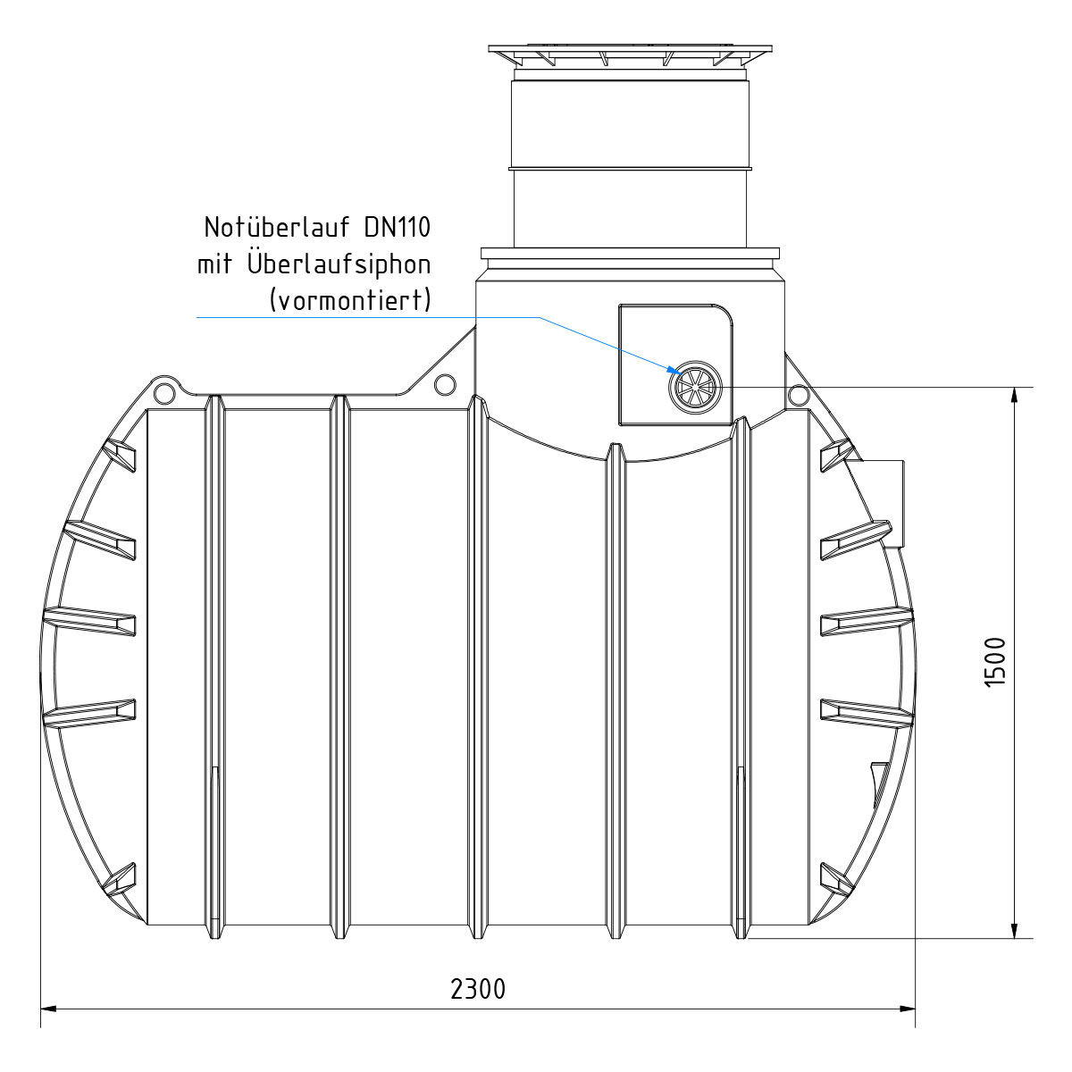 AQa.Line Retentionszisterne 3400 L inkl. Abdeckung