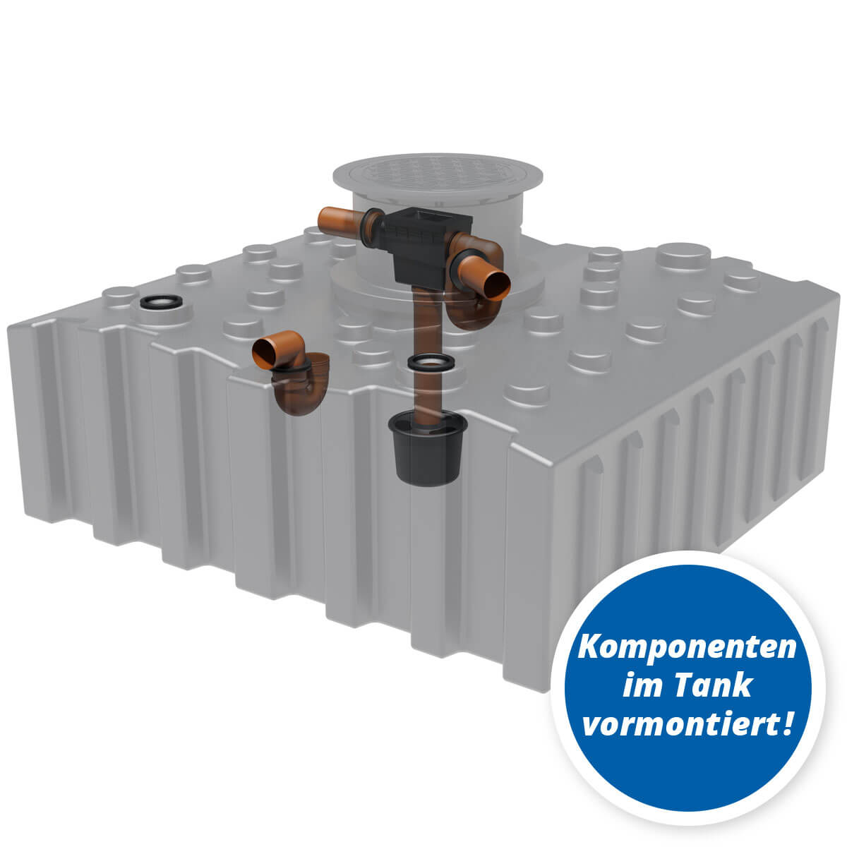 AQa.Line Hausanlage 4000 L Flachtank inkl. Abdeckung