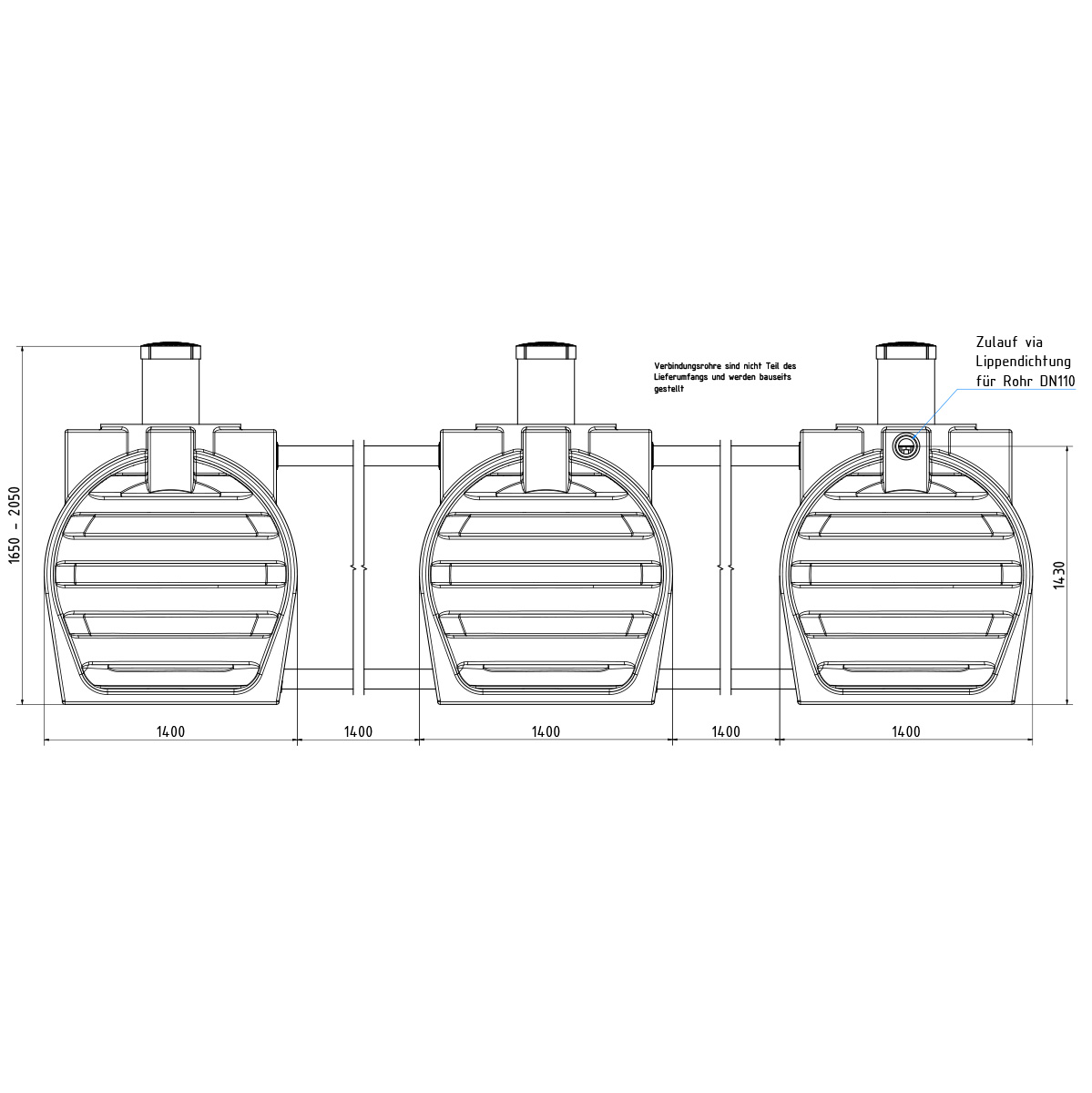 AQa.Line Abwassersystem 9000 L (mit DIBt-Zulassung)