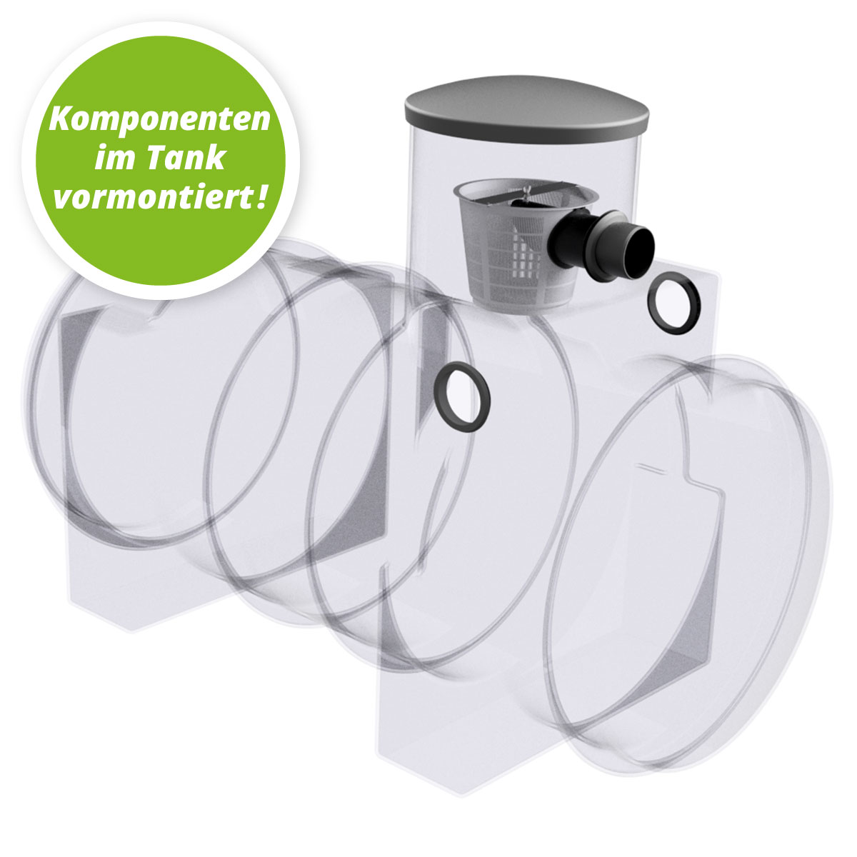 AQa.Line Gartenanlage 1000 L inkl. Abdeckung