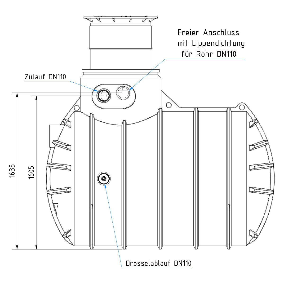 AQa.Line Retentionszisterne 3400 L inkl. Abdeckung