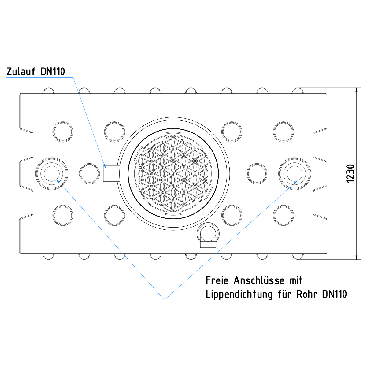 AQa.Line Gartenanlage 2000 L Flachtank inkl. Abdeckung