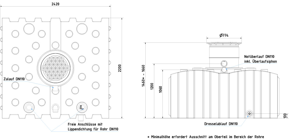 AQa-Line-Retentions-Flachtank-5000-L-100-GF-Dom-kurz-200-kg-FR-50-1211-TD